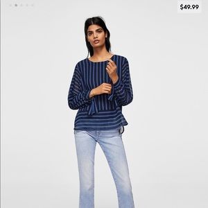 Mango blouse navy stripe new no tags - never worn